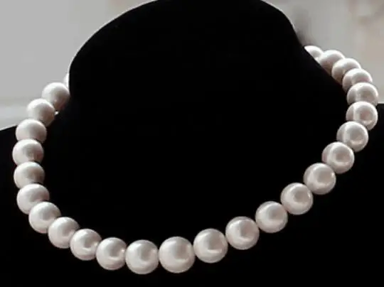 

Huge 18"10-11MM SOUTH SEA WHITE ROUND PEARL NECKLACE GOOD LUSTER AA+