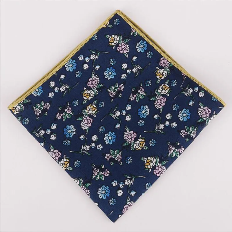 RBOCOTT – mouchoir de poche carré imprimé Floral pour hommes, mouchoir en coton Hanky, taille 25x25cm, accessoires de fête d'affaires pour hommes