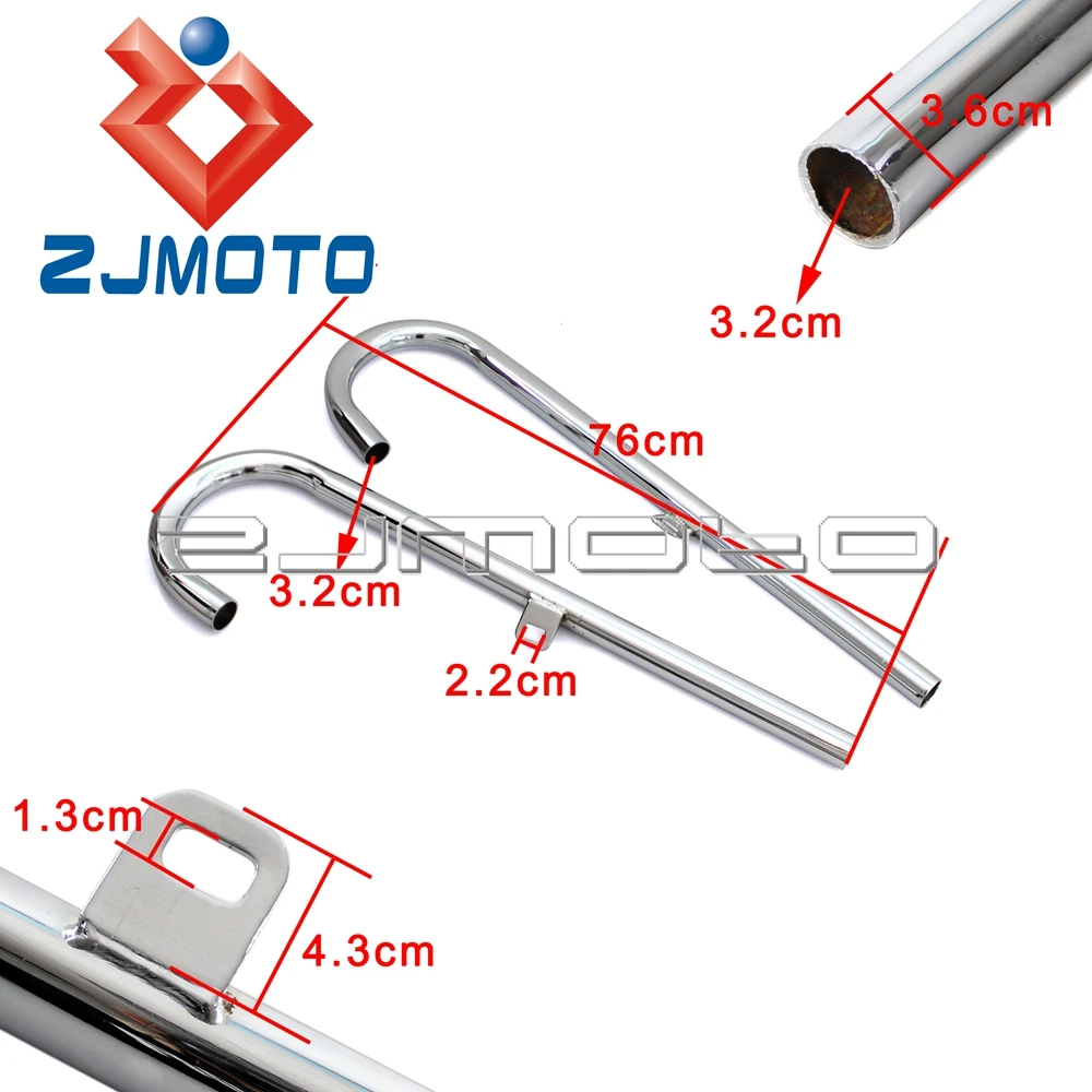 Motorcycle 32HP Exhaust Muffler Pipe For BMW K750 M1 M72 R71 R12 CJ Dnepr MT12 Side Car Exhaust Tube Muffler Pipes