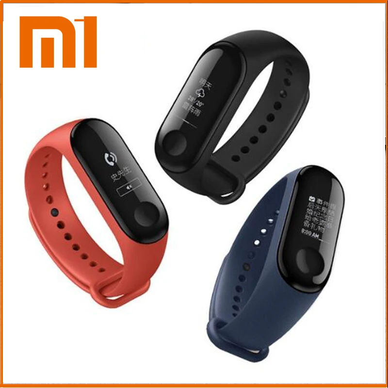 Origina Xiaomi Mi Band 3 Smart Wristband OLED Big Touch Screen 5ATM Waterproof Push Message Heart Rate Tracker Wristband Watch