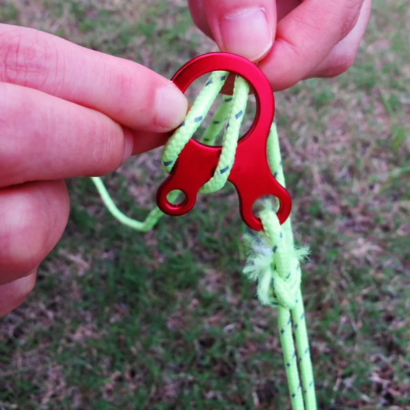 5pcs Camping Tent Buckle Quick Knot Tent Rope Buckles 3 hole Antislip Outdoor Hiking Tightening Hook Wind Rope Buckles