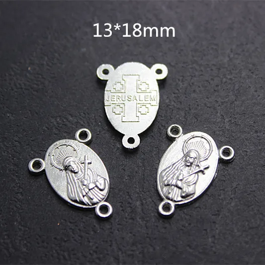 Bulk lot 100pcs metal catholic rosary centerpiece 13x18mm for DIY making rosary jewelry accessory,CP022