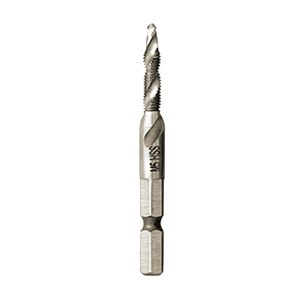 WREOW 1 cái HSS Metric Hex Shank Kết Hợp Khoan Bit Vít Tap Xoắn Ốc Vít Tap Khoan Trục Chính Điểm Twist Khoan trung tâm Vít