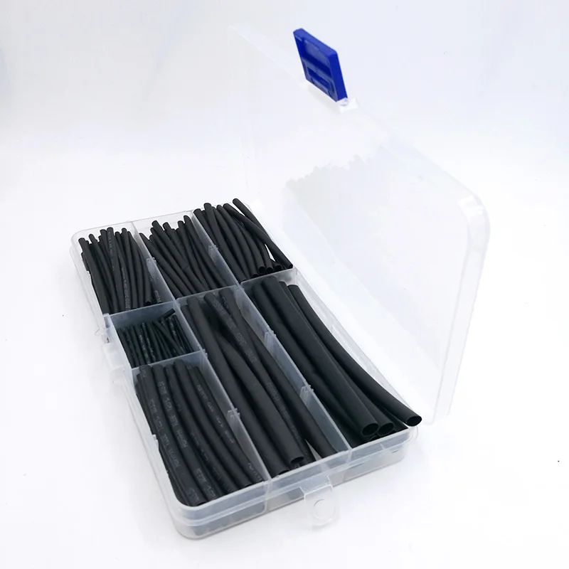 Heat shrinkable tube 200PCS/SET 1mm 2mm 2.5mm 3mm 4mm 5mm Tubing Sleeving Wrap Wire Cable Kit Cable casing