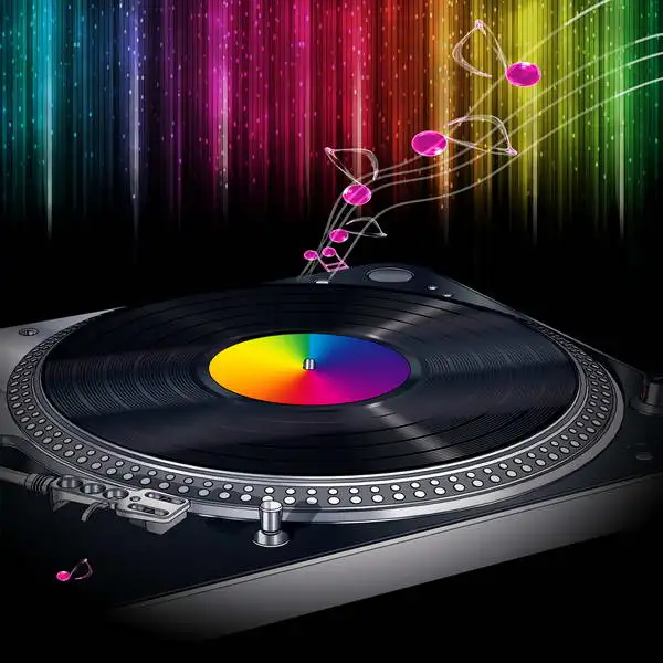 

Record Music Colorful Light Curtain background polyester or Vinyl cloth High quality Computer print party photo backdrop