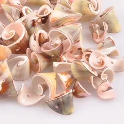 10-19mm Natural Light Spiral Shell Spacer beads for DIY jewelry making 25pcs one hole TRS0245X