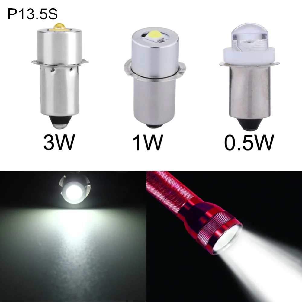 Best Price P13.5S E10 0.5W 1W 3W LED Flashlight For Interior Bike Torch Spot Lamp Bulb 2C 3C 4C DC3-18V Warm Pure White