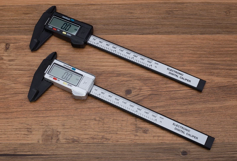 150mm 6 inch LCD Digital Electronic Carbon Fiber Vernier Caliper Gauge Micrometer Measuring Tool With Box