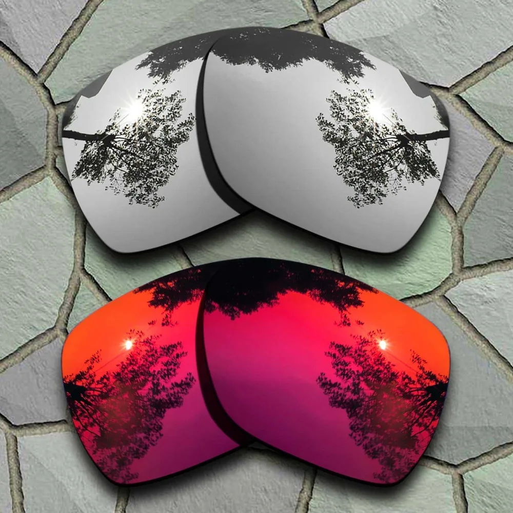 

Chrome Titanium&Violet Red Sunglasses Polarized Replacement Lenses for Oakley Deviation