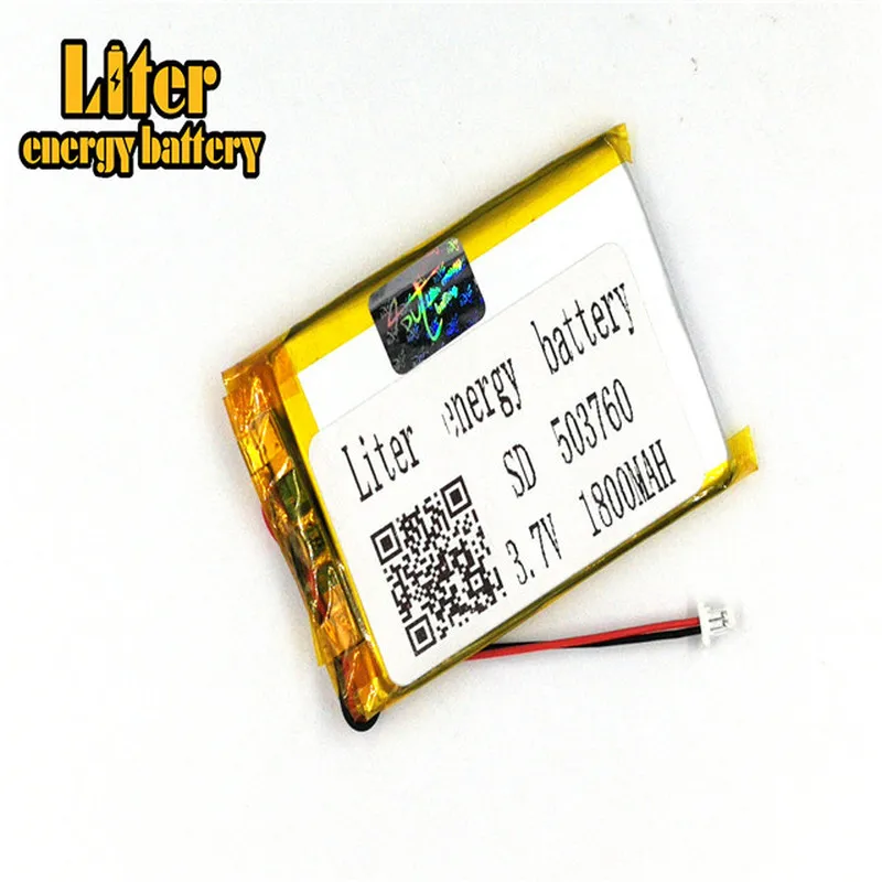 plug 1.0-2P 3.7 V 503760 504060 1800mah Rechargeable lipo flat battery lithium li polymer MP3 MP4 MP5 small toys