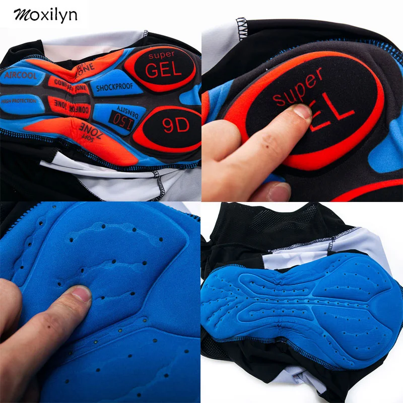 Moxilyn Cycling Bib Shorts High Quaility Black Racing Bike Wear Summer Cool Quick Dry MTB Ropa Ciclismo 9D GEL Pad Breathable