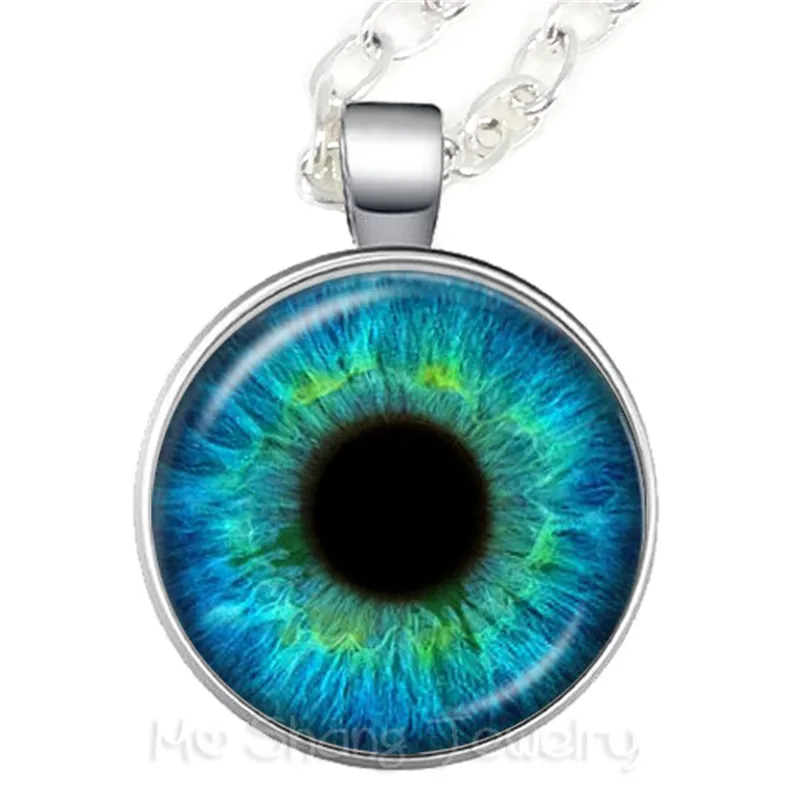 2018 New The Nice Pupil Pattern Necklace 25mm Glass Cabochon Pendant Necklace Gift For Best Friends