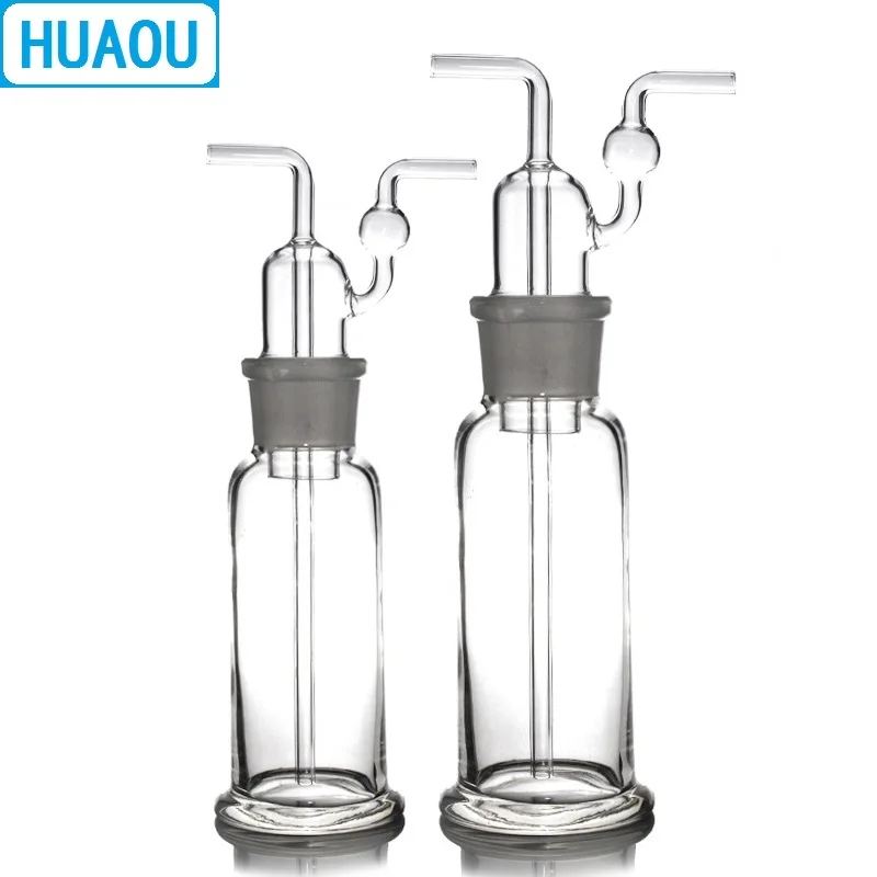 HUAOU 500mL Gas Washing Bottle Drechsel Ground Mouth 34/35 Clear Glass Laboratory Chemistry Equipment