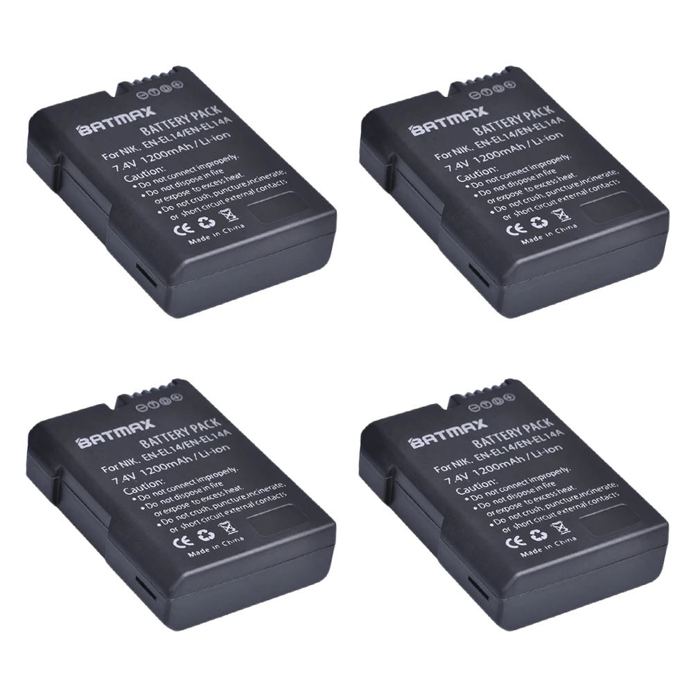 

4X EN-EL14 EN-EL14a ENEL14 EL14 1200mAh Battery for Nikon P7800,P7700,P7100,P7000,D5500,D5300,D5200,D3200,D3300,D5100,D3100,Df.