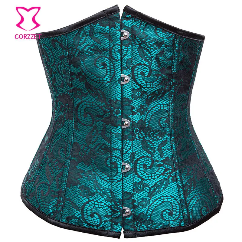 

Green Lace Overlay Underbust Waist Cincher Corsets and Bustiers Sexy Waist Slimming Bustier Top Lady Corselet Gothic Corpete