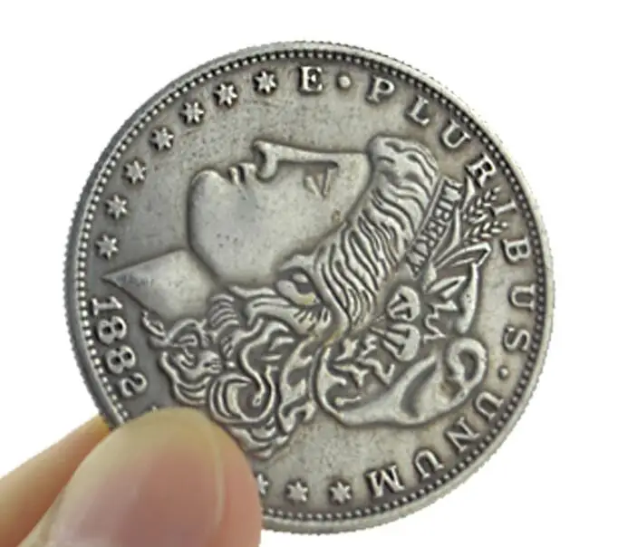 5pcs Steel Morgan Dollar Coin (Dia 3.8cm) Magic Tricks Magician Close Up Gimmick Props For Appearing Vanishing Illusion Magie