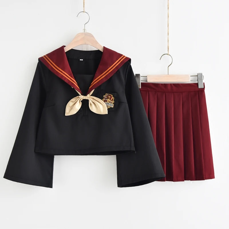 

Spring Autumn Long sleeve JK Japanese School uniform fashion school class red suit Girl student school uniforms for Cosplay
