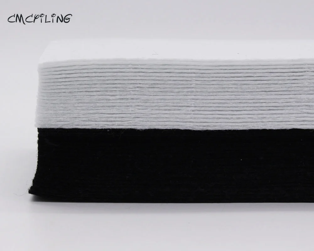 1mm White & Black Hard Felt Polyester Fabric Sheet