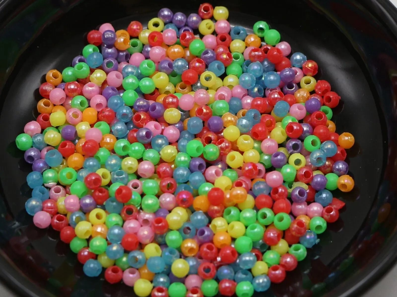 2000 Mixed Bright AB Color Acrylic Round Beads 3mm Smooth Ball Seed Beads