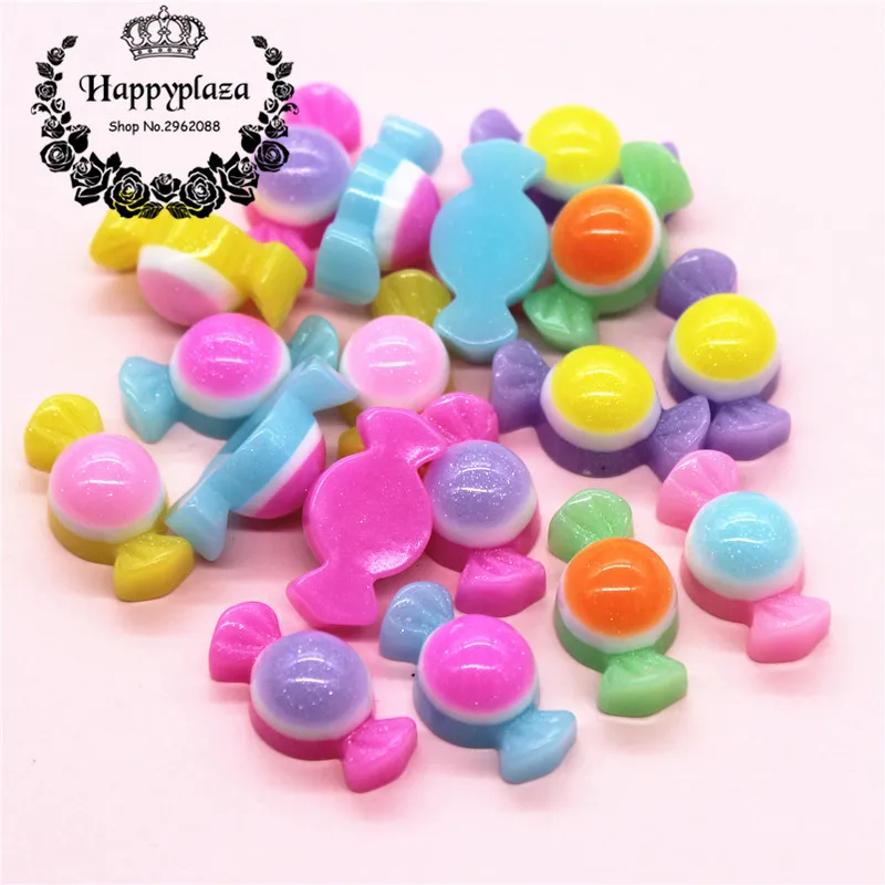 10pcs Resin New Arrival Gradual Color Sweet Candy Simulation Food Art Supply Decoration Charm Craft,13*24mm