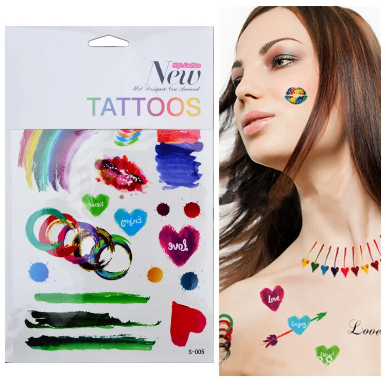 

Wholesale Creative ink color graffiti Metallic Tattoo Temporary Tattoo Waterproof Child Body Tatuajes 500pcs/lot free shipping