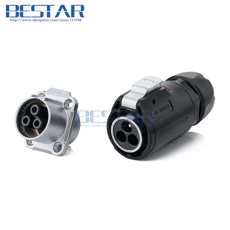 กลางแจ้งIP65/IP67 3Pin 24มิลลิเมตรสายไฟเชื่อมต่อยึดกันน้ำไฟฟ้าเชื่อมต่อยึด3 Pinsชายp lug &หญิงซ็อกเก็ตสำหรับLED