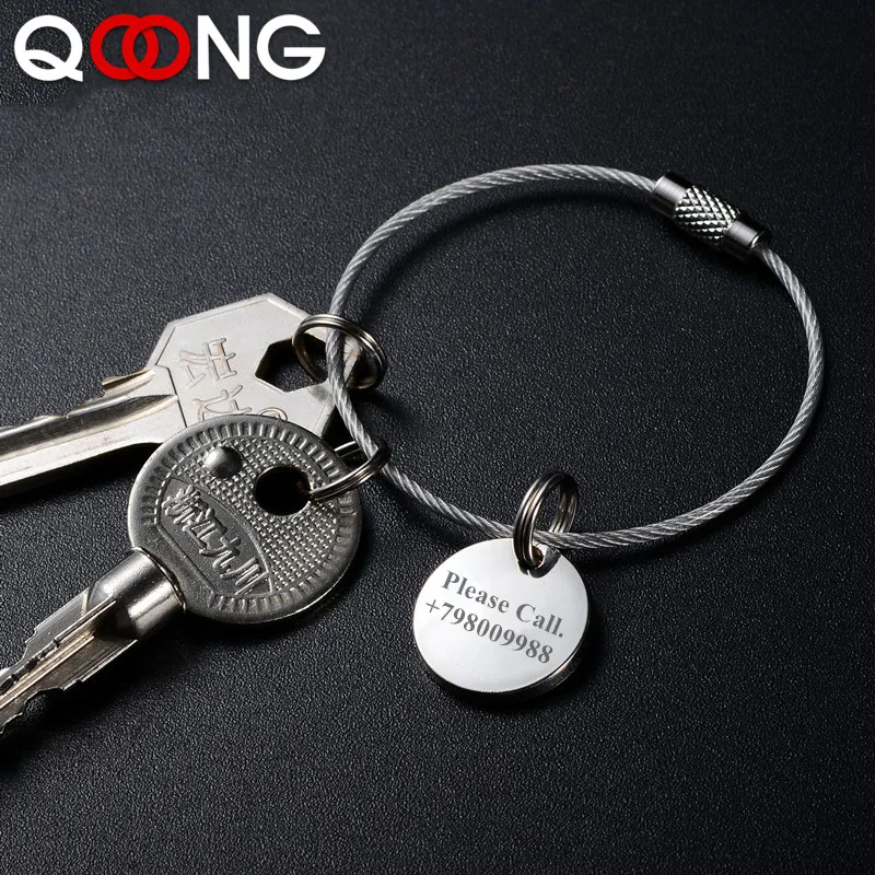 

QOONG 10PCS Stainless Steel Traveler Key Chain Holder Metal Wire Circle Keychain Men Strap Keyholder Key Ring Accessories Q05