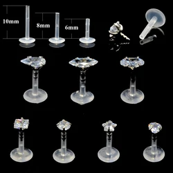 BOG-1PC Horse Eye&Ellipse&Square&Dew Drop&Star Bioplast Flexible Labret Stud Lip Ring Ear Tragus Ear Cartilage Earring Piercing