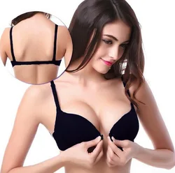 Sujetador especial para ropa de baile latino, hermoso vestido trasero, lencería, sujetador de baile de salón, cierre frontal, sin espalda, sujetador libre ajustable