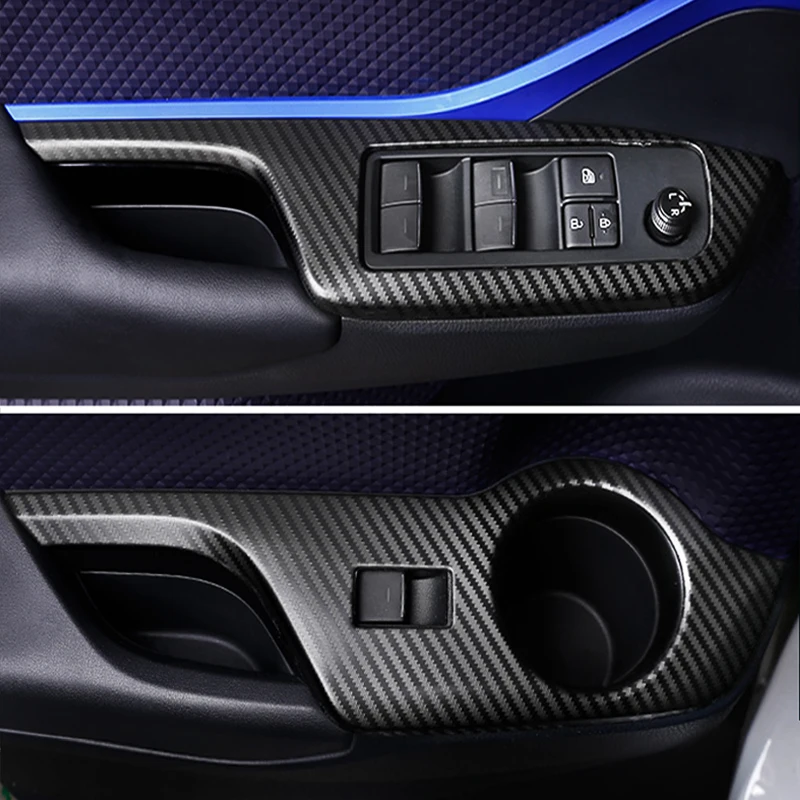 

A Little Change Car styling Interior stainless steel door armrest panel window switch for Toyota C-HR CHR 2016 2017 2018