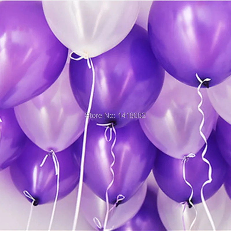 

50pcs Pearl balloons White purple thick birthday ballon party decorations globos wholesale wedding