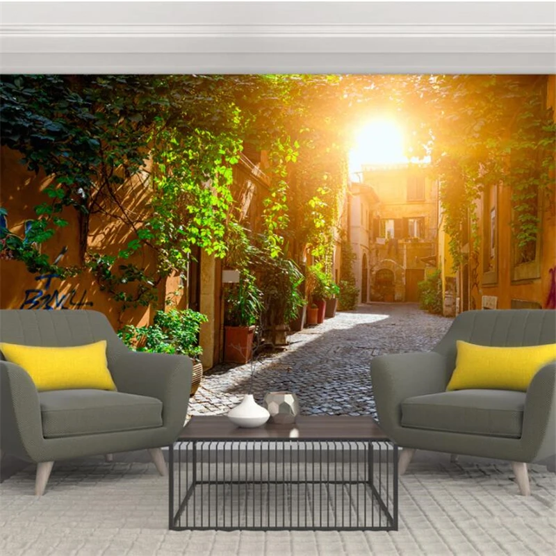 

wellyu Custom wallpaper papel parede Roman city street scenery landscape 3d background wall papel de parede para quarto