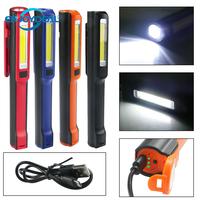 Portable Mini Pen Light LED Flashlight Torch Rechargeable COB Camping Fishing LED Work Light Lanterna With Magnet Hook