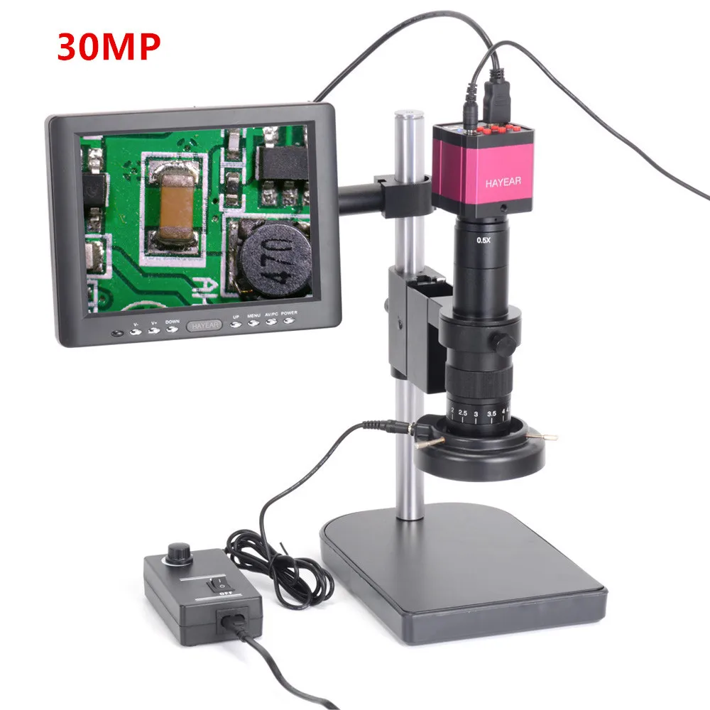 30MP 1080P 60FPS HDMI USB Digital Industrial Video  Microscope Camera 180X C-MOUNT Lens 8