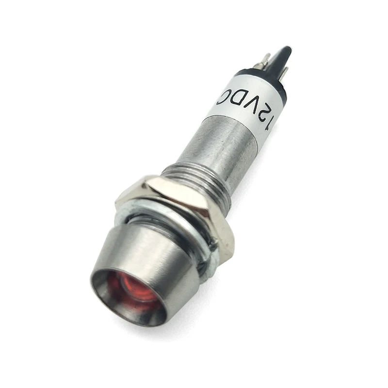 5 Stks DC12V 8mm Mount Gat Rode Bulb Mini Power Signaal Indicator Pilot Light Lamp XD8-1