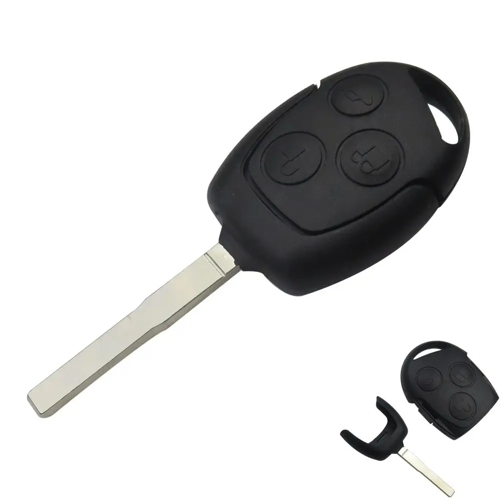 Okeytech 3 pulsanti di ricambio per chiave auto Shell Cover per Ford Mondeo Focus 2 3 Festiva Fiesta Transit Remote Key Blade