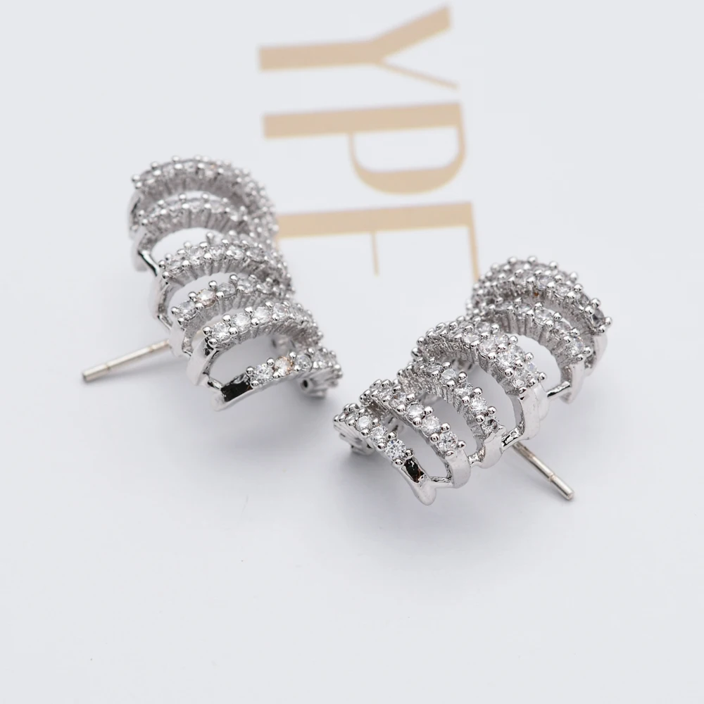 Korean fashion micro floor cubic zircon earrings Classic jewelry earrings for women/girls to bend ER-282 image 6