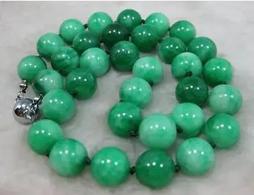 

Free Shipping NATURE GREEN 14MM stone BEADS stone NECKLACE Strands Strings 18INCH