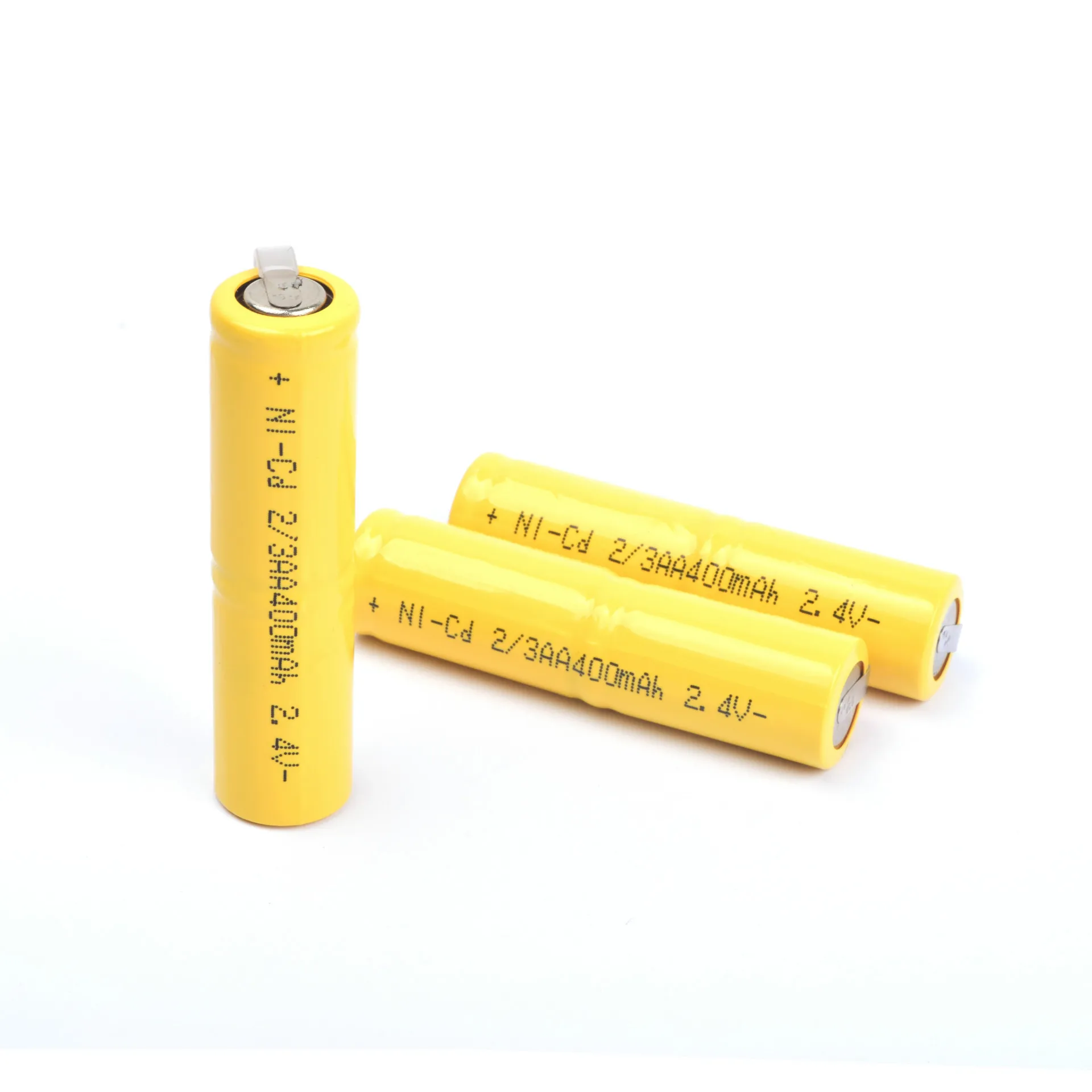 GTF 4pc 2.4V AA Battery 400mAh Ni-CD 2/3 AA 2.4V Rechargeable Battery with Welding Tab for Electric Shaver Razor LED Light 2/3AA