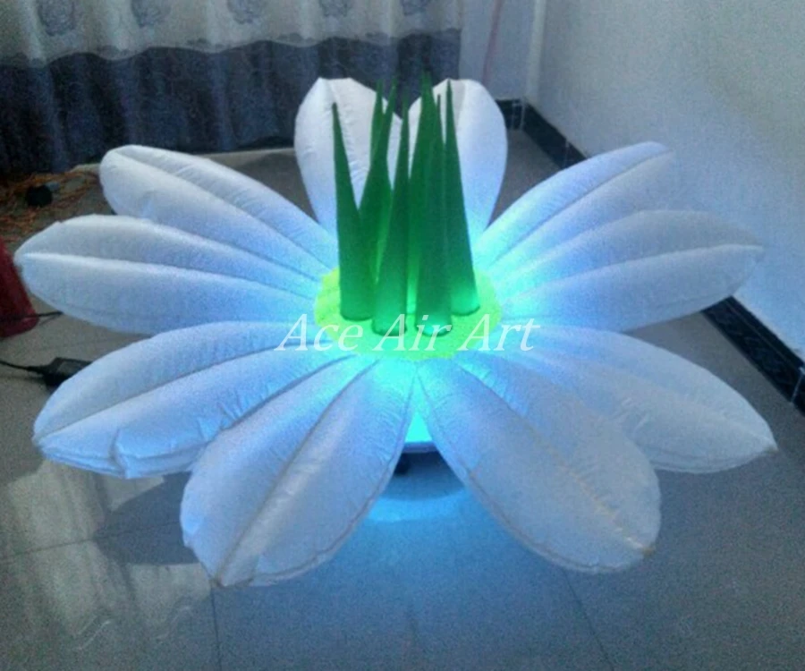 Decoration inflatable LED lighting artificial flowers bunch, inflatable lotus flower for wedding event ceremony