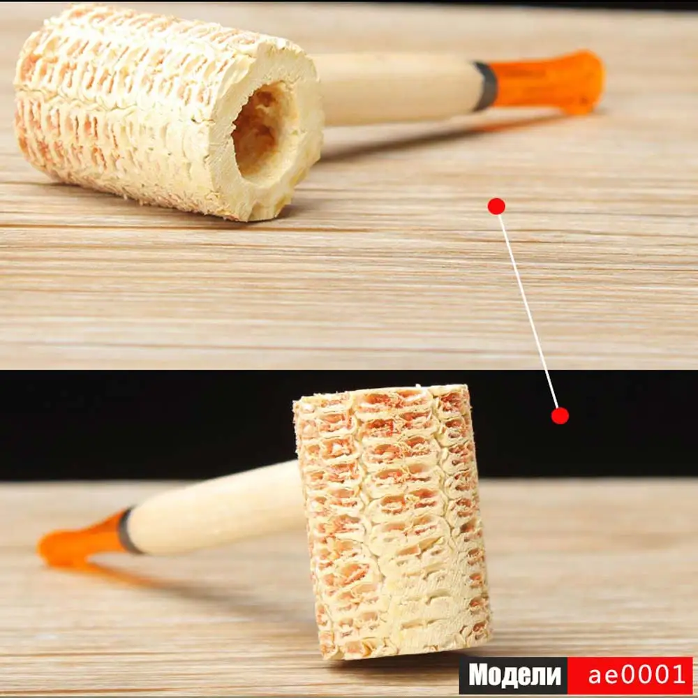 Ru 5 Pcs ORIGINAL Natural Corn Cob Smoking Pipe Portable Holder Macarthur Classic Corn Cob Pipe ae0001