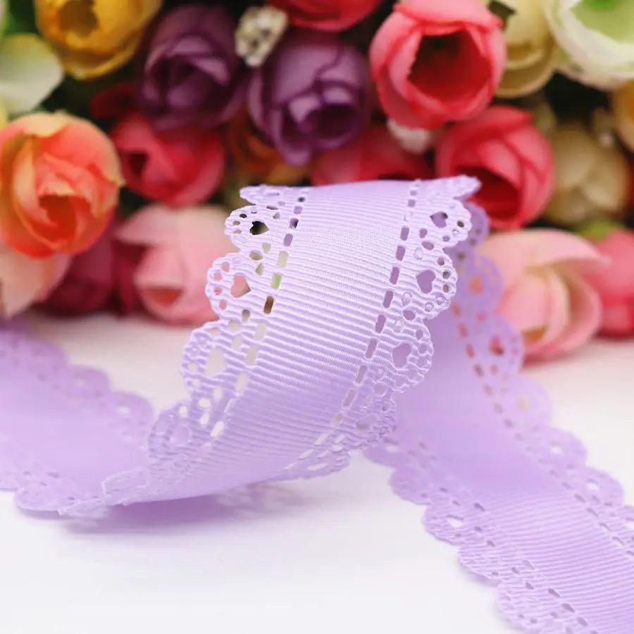 10 Yards Hohles Spitzen-Grosgrain-Band Pfirsichherz-Band 30MM für Haarschleifen DIY-Handarbeiten Handgemachte Accessoires M19042702 – Detail 4