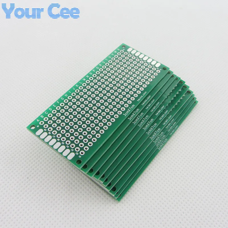 5pcs 3X7cm 3*7cm Double Side Prototype pcb Breadboard Universal for Arduino 1.6mm2.54mm  Practice DIY Electronic Kit Tinned