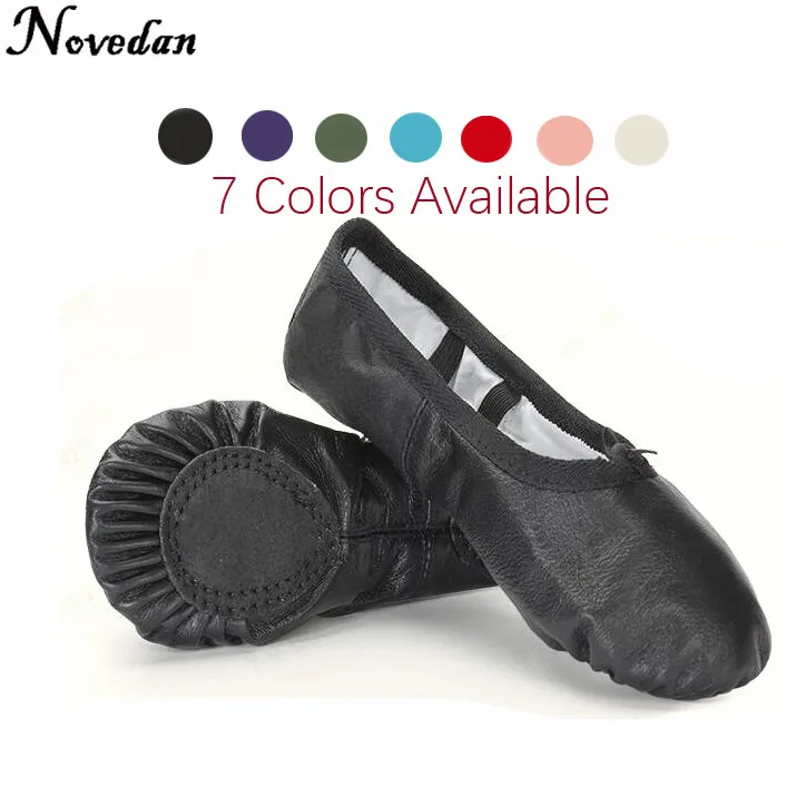 Chaussons de ballet professionnels à semelle fendue pour filles et femmes, chaussures de danse souples en cuir véritable, baskets de danse pour