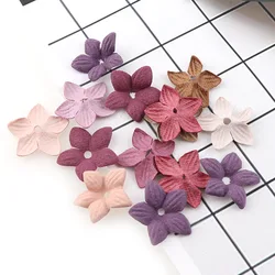 30pc Mix Small Exquisite Leather Flowers Handmade Artificial Flower Head Wedding Decoration DIY Scrapbooking Craft Fake Flower