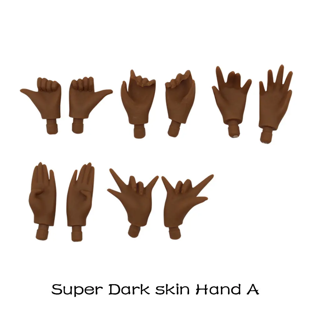 Blyth dolls hand set A&B for 1/6 joint body doll ICY DOLL five skin color white tan dark replaceable hands toy gift