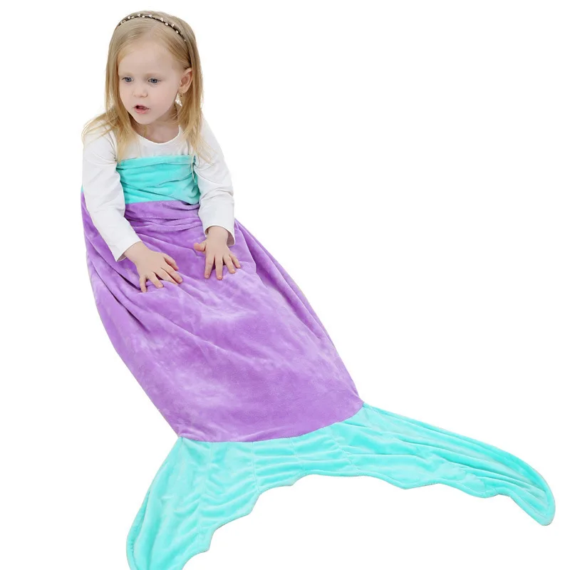 New High quality spring autumn Children mermaid Blanket Sleepers Girl Flannel Sleepwear Cute Animal baby Sleeping Bag G&K1901