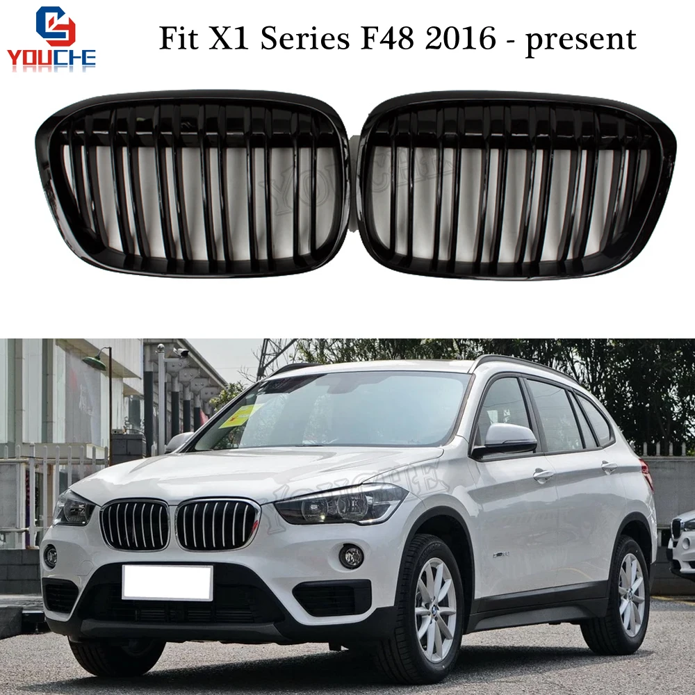 X1 F48 Replacement Racing Grills For BMW X1 Series F48 2016 + 5-door SUV xDrive20i Front Bumper Kidney Grille Mesh