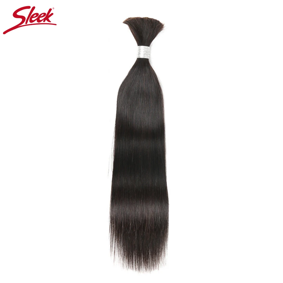 Sleek Human Braiding Hair Bulk Remy Brazilian Straight Hair Bulk No weft Hair Bundles For Braiding Free Shipping 10 To 30 Inch