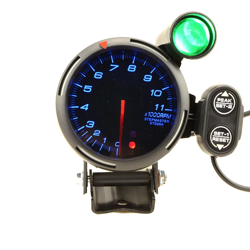 80mm Car RPM Tachometer 0-11000RPM With Shift Light Fit For 1 to 8 cylinders With Logo